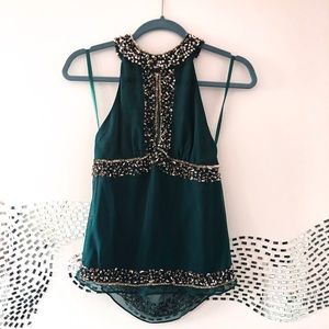 BRAND NEW Milly halter sequin silk top
